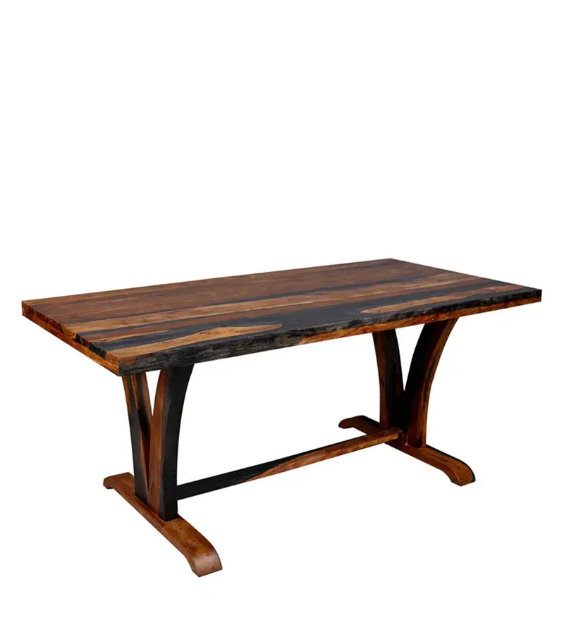 Mathis Sheesham Wood 6 Seater Dining Set in Vintage Black and Teak Finish with Bench.jpg2.jpg9.webp